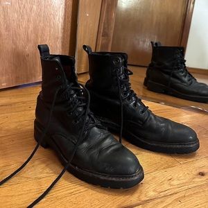 Frye black leather combat boots. Size 9.